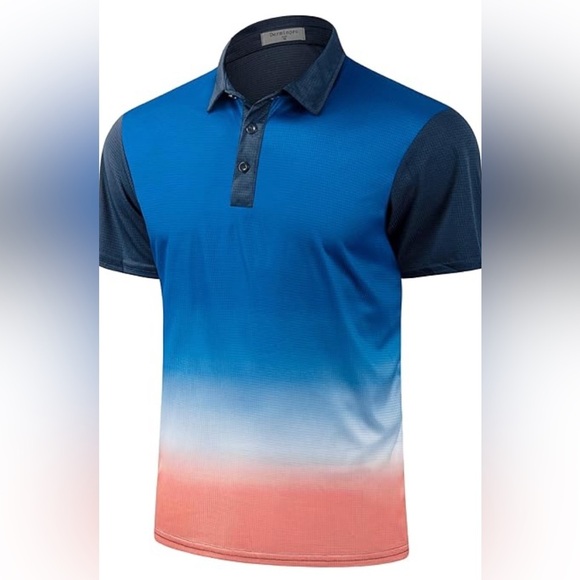 Amazon Men's Short Sleeve Polo Shirt Slim Fit Button Down Golf Shirts Casual L - Picture 1 of 8